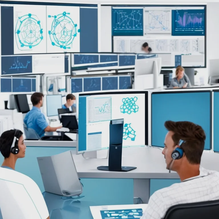 Illustration showing AI software integration process in a modern enterprise environment